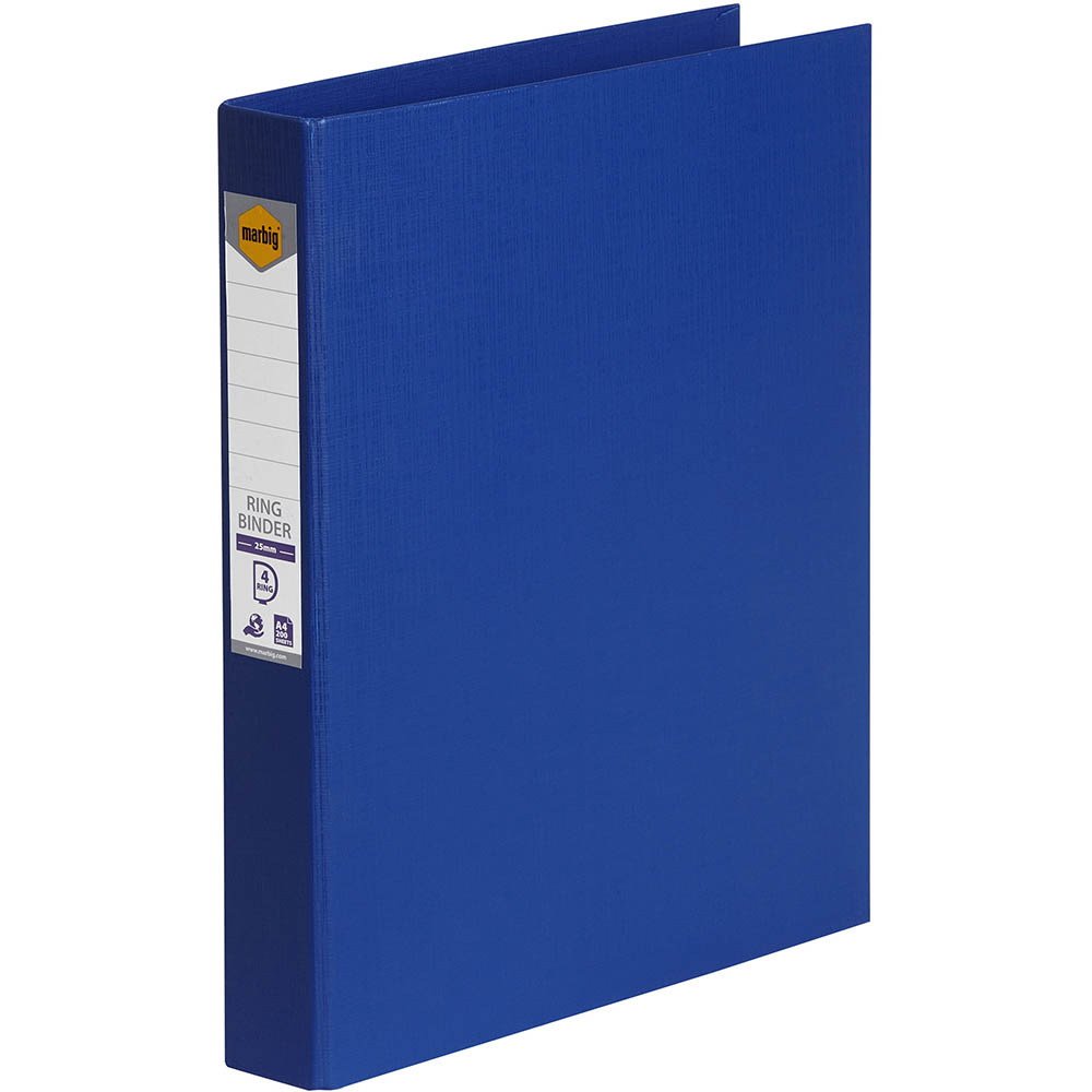 Image for MARBIG LINEN RING BINDER PE 4D 25MM A4 BLUE from Office Products Depot