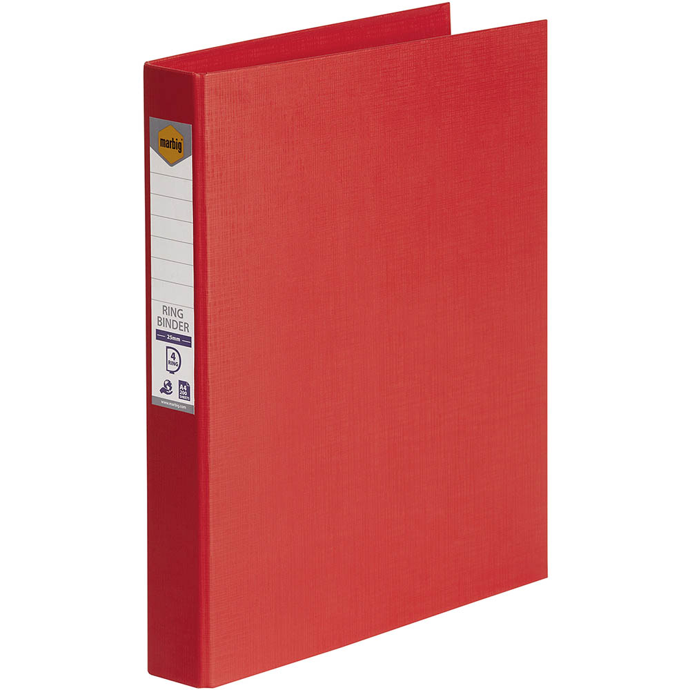 Image for MARBIG LINEN RING BINDER PE 4D 25MM A4 RED from Office Products Depot