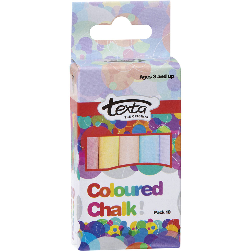 Image for TEXTA CHALK DUSTLESS ASSORTED COLOURS PACK 10 from Ross Office Supplies Office Products Depot