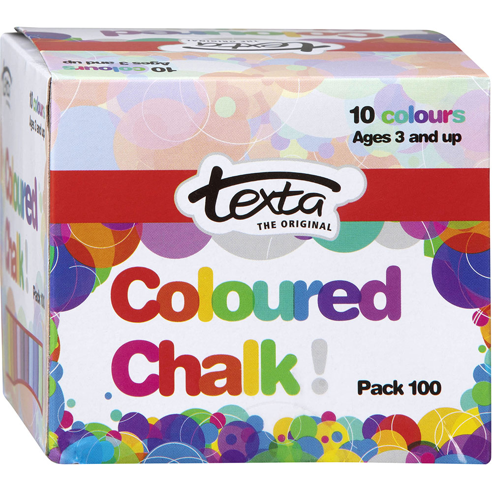 Image for TEXTA CHALK DUSTLESS ASSORTED COLOURS PACK 100 from Margaret River Office Products Depot