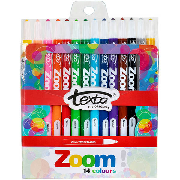 Image for TEXTA ZOOM TWIST CRAYONS WITH GOLD/SILVER PACK 14 ASSORTED from MOE Office Products Depot Mackay & Whitsundays