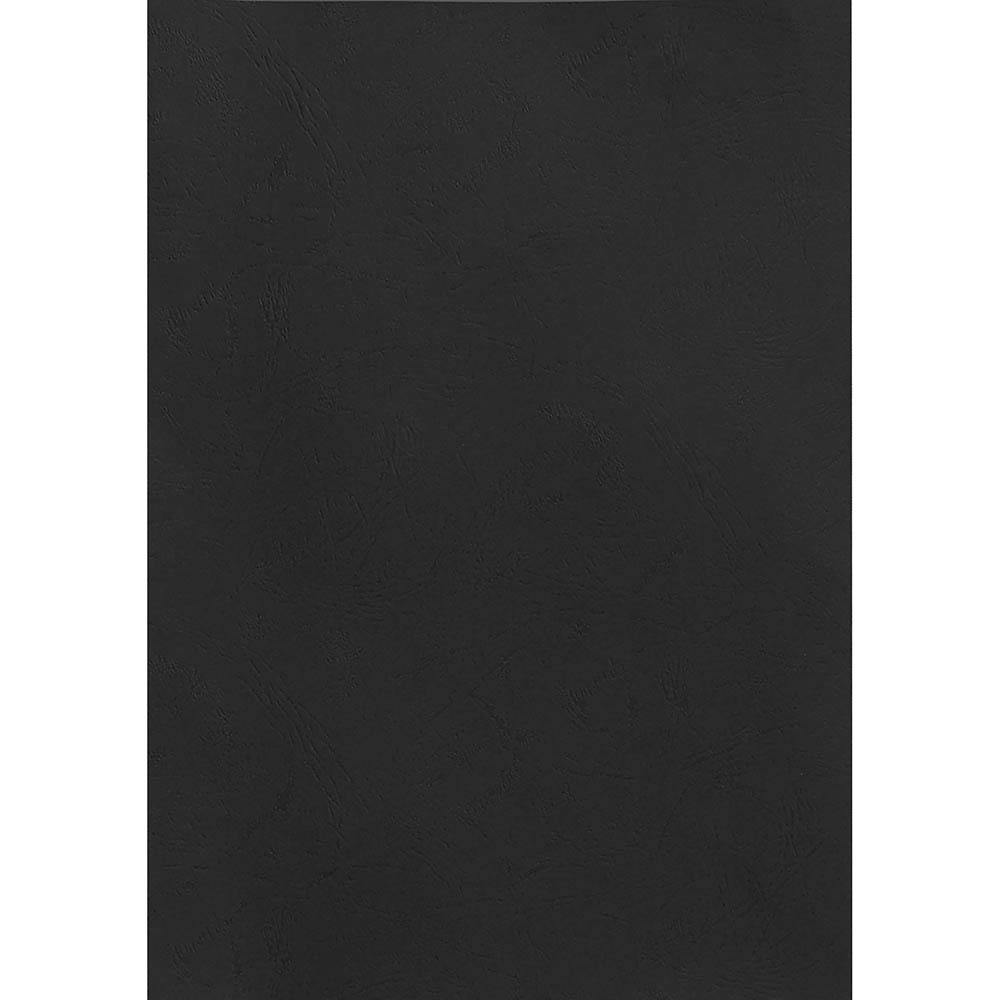 Image for REXEL BINDING COVER LEATHERGRAIN 250GSM A4 BLACK PACK 100 from MOE Office Products Depot Mackay & Whitsundays