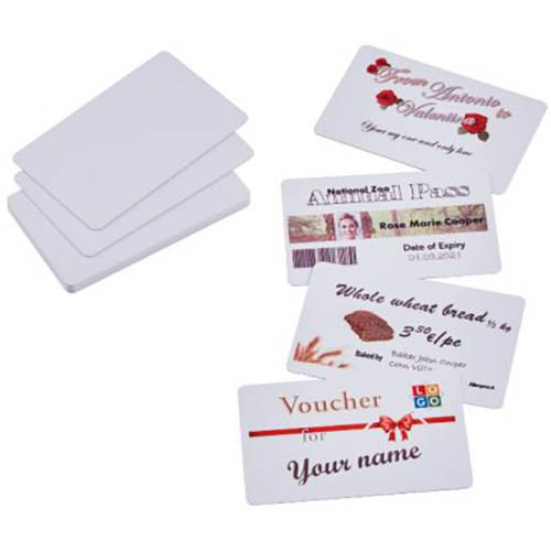 Image for COLOP E-MARK PVC CARDS 85.5 X 54MM WHITE PACK 50 from Office Business Office Products Depot