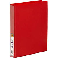 marbig clearview insert ring binder 3d 25mm a4 red