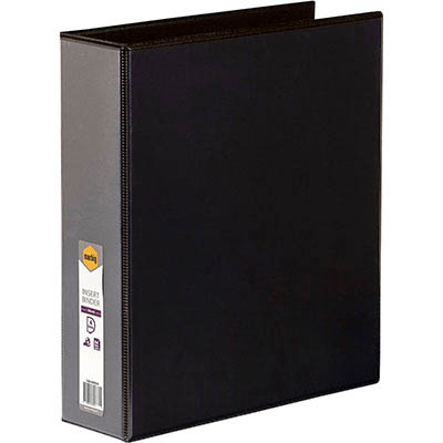 Image for MARBIG CLEARVIEW INSERT RING BINDER 4D 50MM A4 BLACK from Barkers Rubber Stamps & Office Products Depot