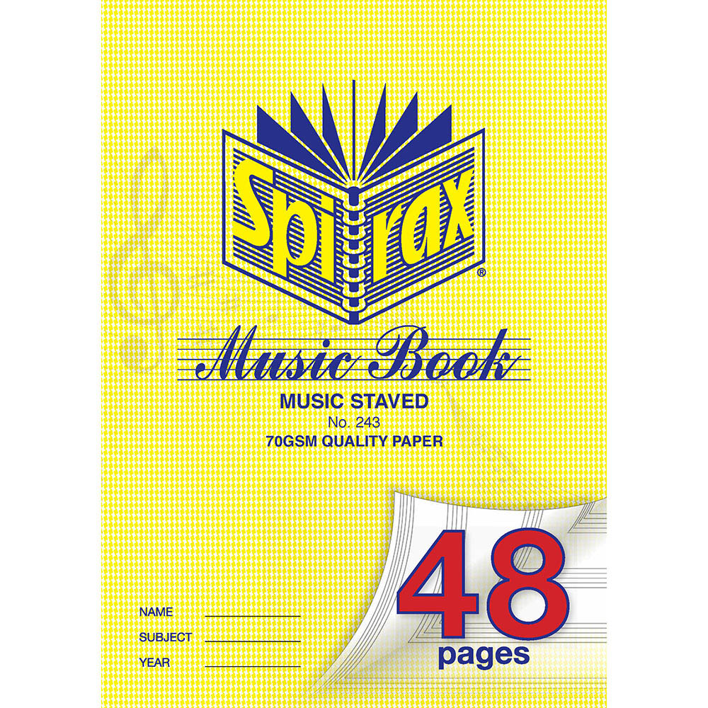 Image for SPIRAX 243 MUSIC BOOK 48 PAGE A4 from Total Supplies Pty Ltd
