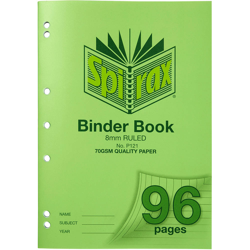 Image for SPIRAX P121 BINDER BOOK 8MM RULED 70GSM 96 PAGE A4 from Ross Office Supplies Office Products Depot