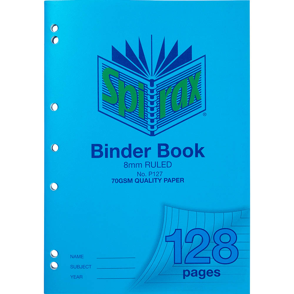 Image for SPIRAX P127 BINDER BOOK 8MM RULED 70GSM 128 PAGE A4 from Ross Office Supplies Office Products Depot