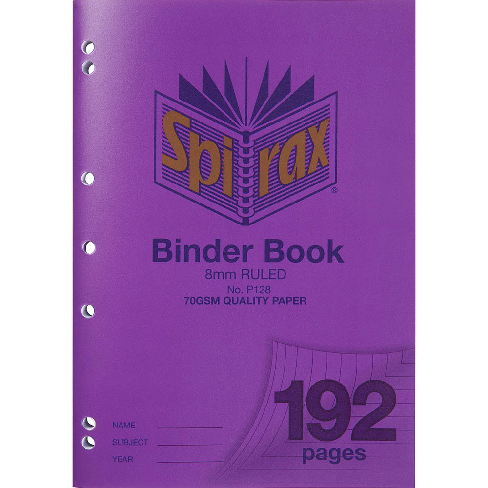 Image for SPIRAX P128 BINDER BOOK 8MM RULED 70GSM 192 PAGE A4 from Ross Office Supplies Office Products Depot