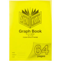 spirax p133 graph book 5mm grid 64 page a4 yellow