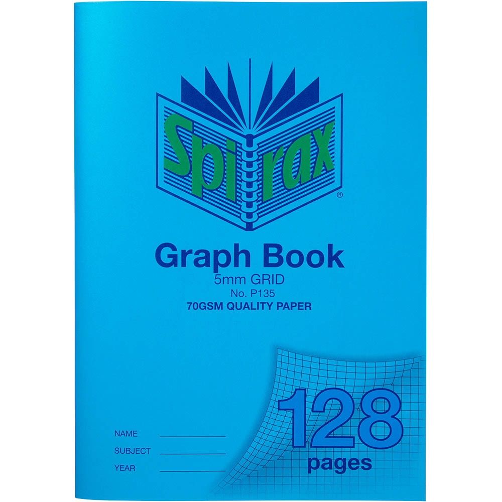 Image for SPIRAX P135 GRAPH BOOK 5MM GRID 128 PAGE A4 BLUE from MOE Office Products Depot Mackay & Whitsundays
