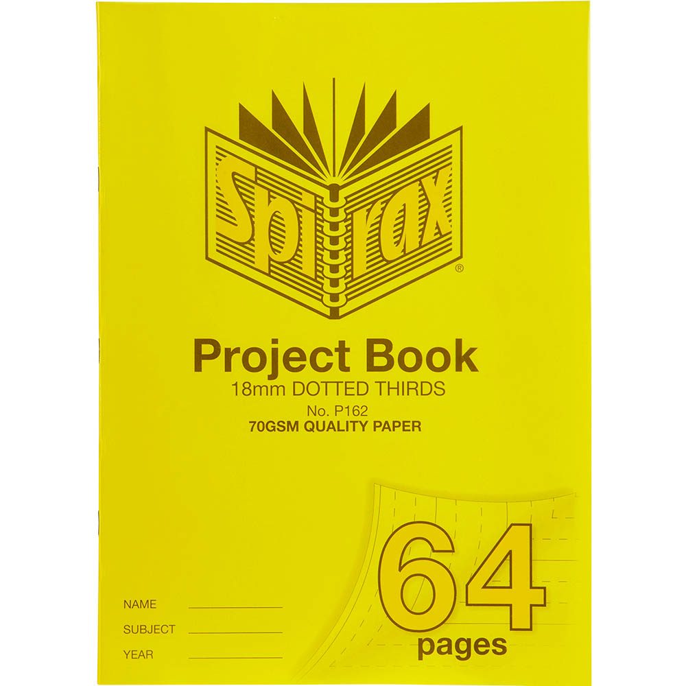 Image for SPIRAX P162 PROJECT BOOK 18MM DOTTED THIRDS 70 GSM 64 PAGE 330 X 240MM from Ross Office Supplies Office Products Depot