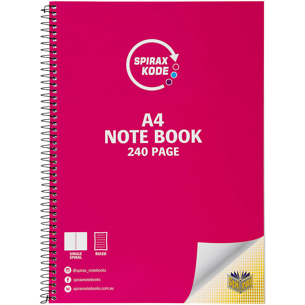Image for SPIRAX 959 KODE NOTEBOOK 7MM RULED SIDE OPEN 240 PAGE A4 from Ross Office Supplies Office Products Depot