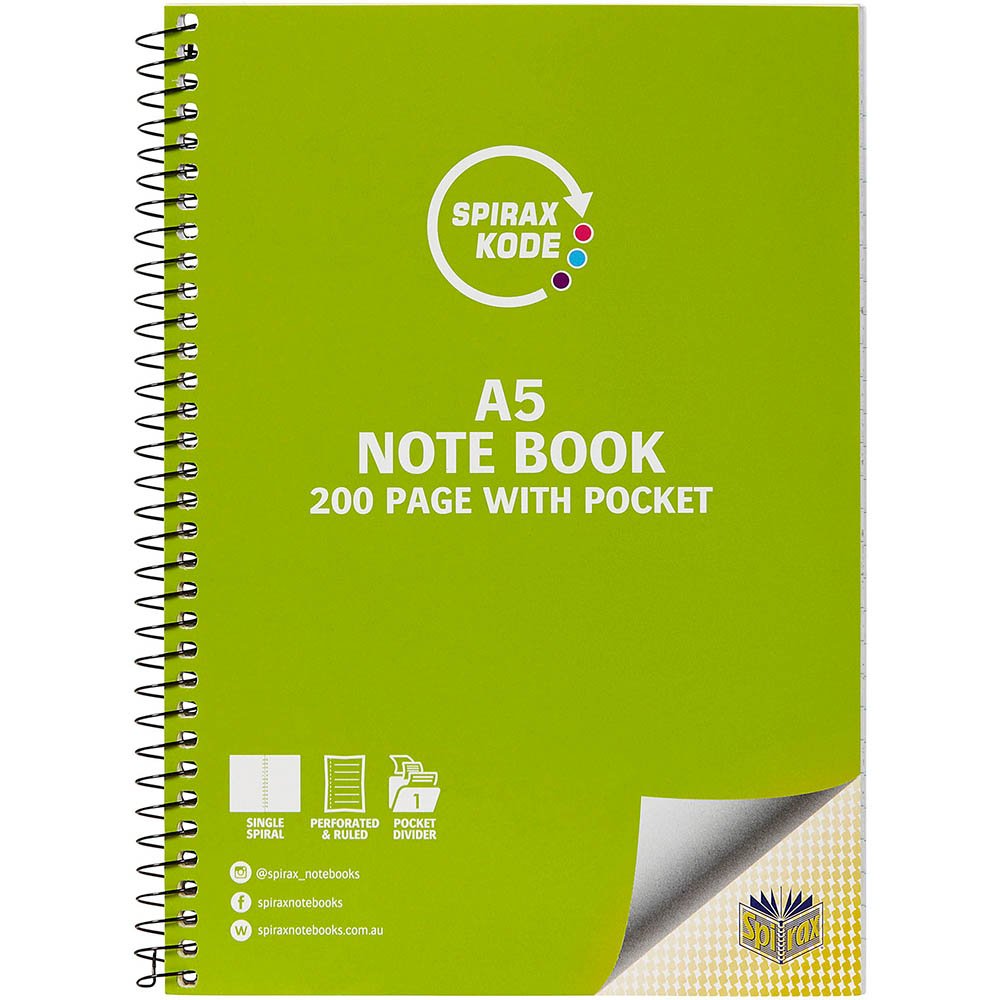 Image for SPIRAX 963 KODE NOTEBOOK 7MM RULED SIDE OPEN 200 PAGE A5 from MOE Office Products Depot Mackay & Whitsundays