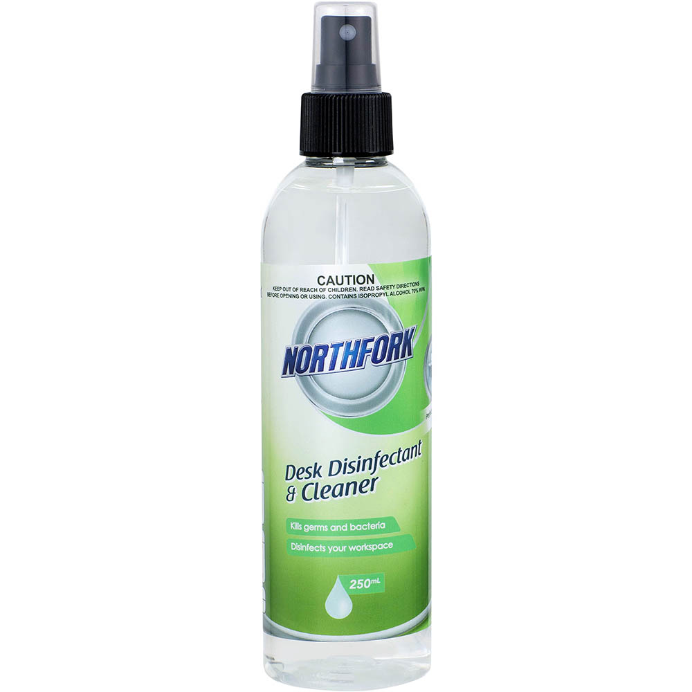 Image for NORTHFORK DESK CLEANER AND DISINFECTANT SPRAY 250ML from Barkers Rubber Stamps & Office Products Depot