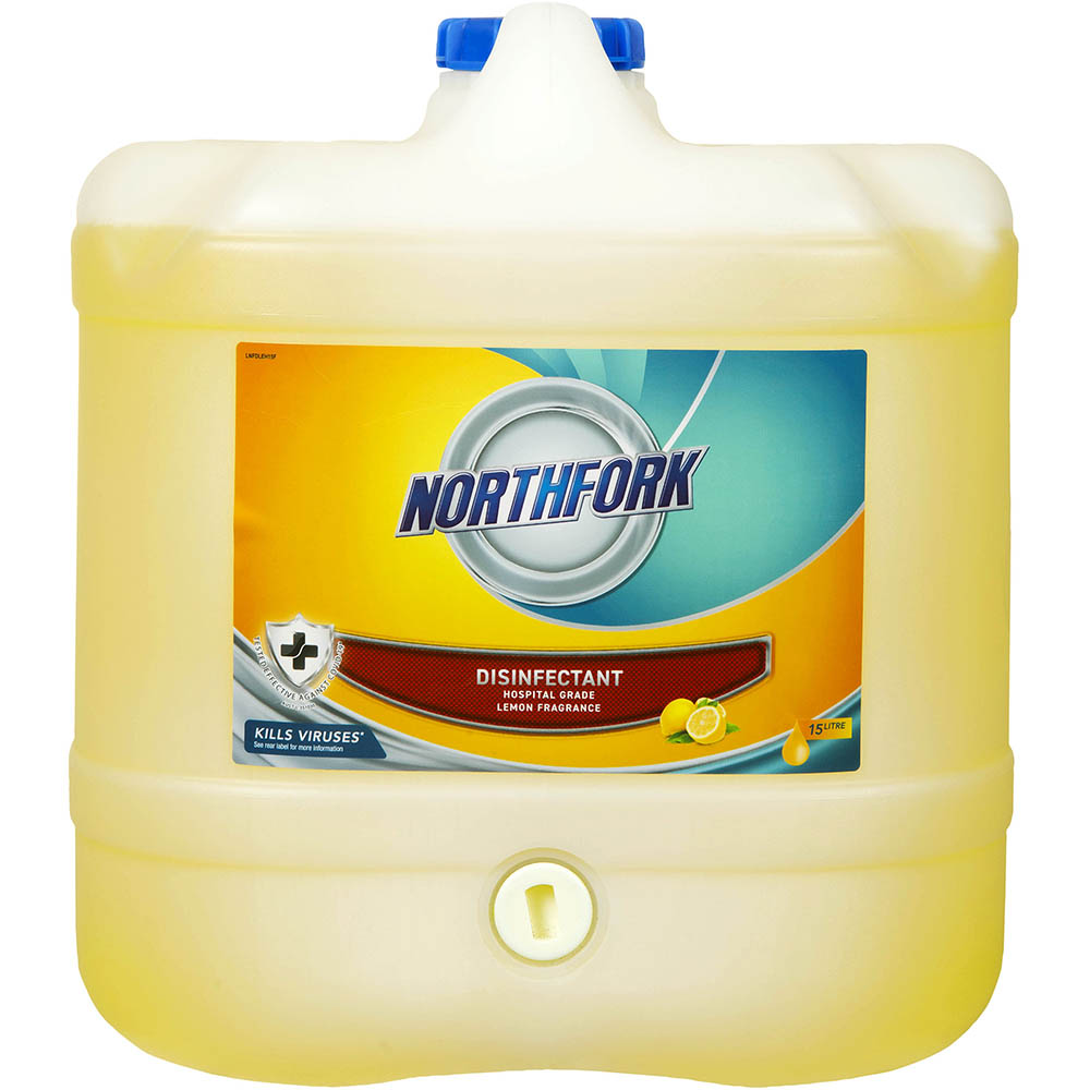 Image for NORTHFORK HOSPITAL GRADE DISINFECTANT LEMON 15 LITRE from Ross Office Supplies Office Products Depot