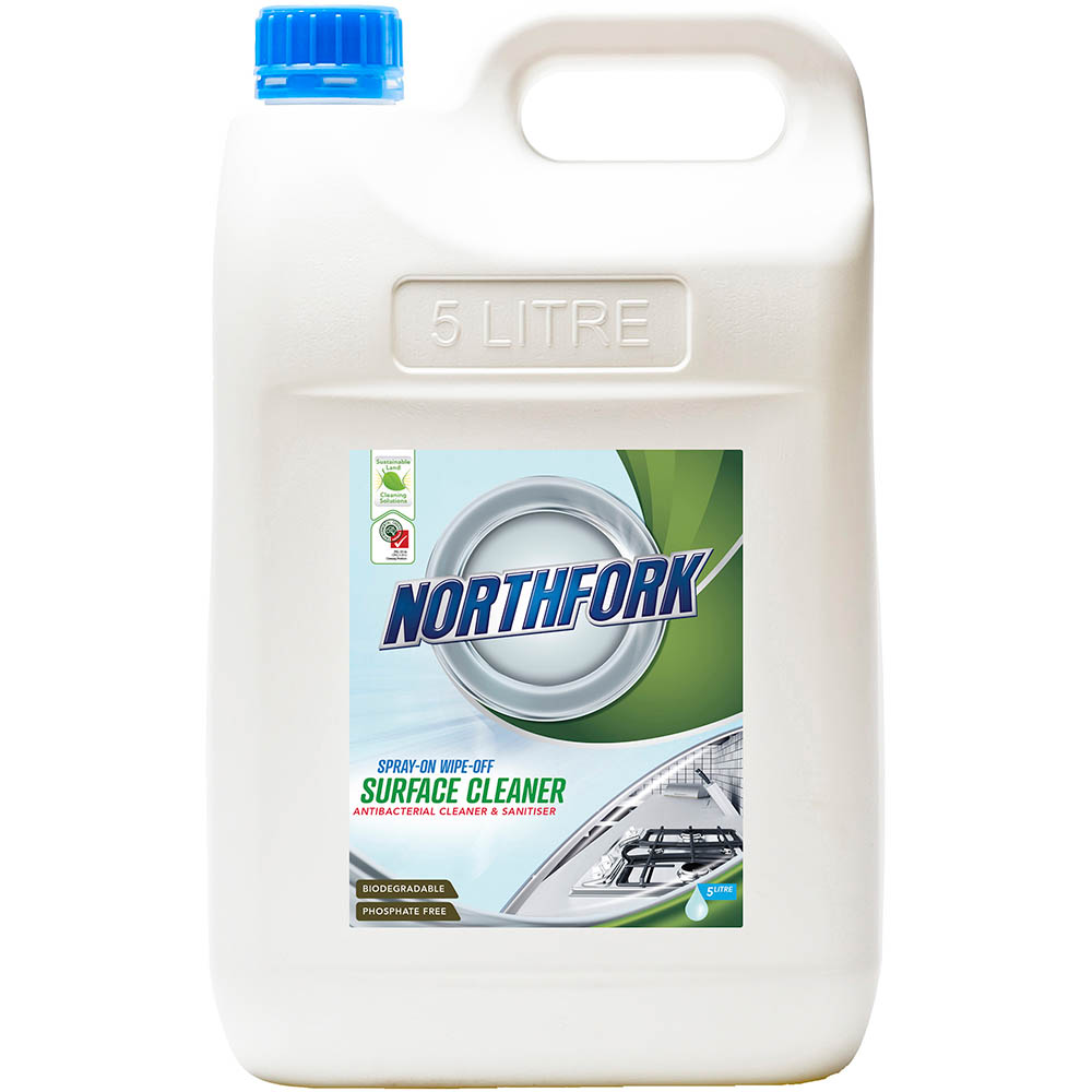 Image for NORTHFORK GECA SPRAY AND WIPE SURFACE CLEANER 5 LITRE from Barkers Rubber Stamps & Office Products Depot