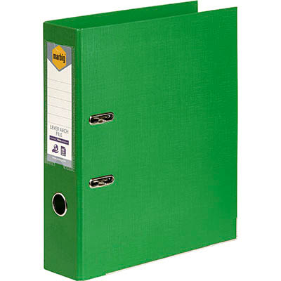 Image for MARBIG LINEN LEVER ARCH FILE PE 75MM A4 GREEN from Margaret River Office Products Depot