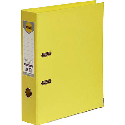 Image for MARBIG LINEN LEVER ARCH FILE PE 75MM A4 LEMON from MOE Office Products Depot Mackay & Whitsundays