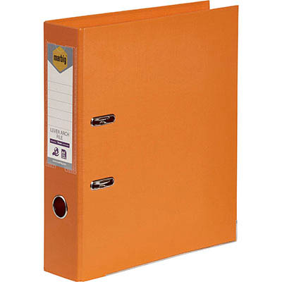 Image for MARBIG LINEN LEVER ARCH FILE PE 75MM A4 ORANGE from Office Products Depot