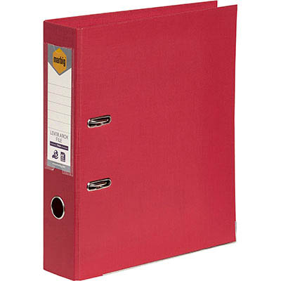 Image for MARBIG LINEN LEVER ARCH FILE PE 75MM A4 DEEP RED from MOE Office Products Depot Mackay & Whitsundays