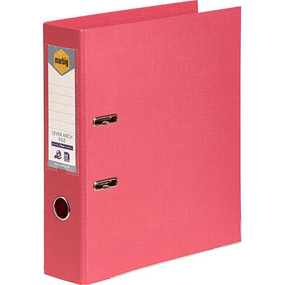Image for MARBIG LINEN LEVER ARCH FILE PE 75MM A4 CORAL from Ross Office Supplies Office Products Depot