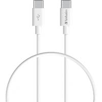 verbatim charge and sync cable usb-c to usb-c 1m white