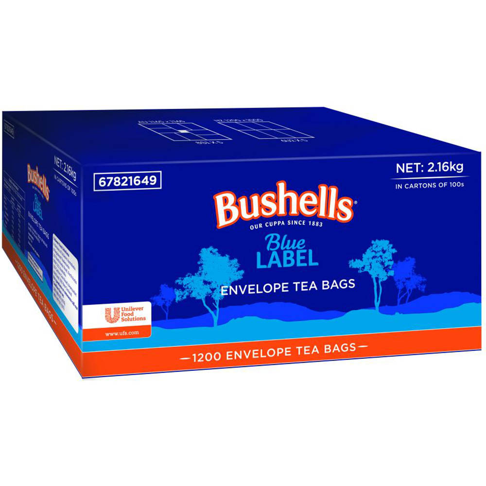 Image for BUSHELLS BLUE LABEL ENVELOPE TEA BAGS CARTON 1200 from Ross Office Supplies Office Products Depot