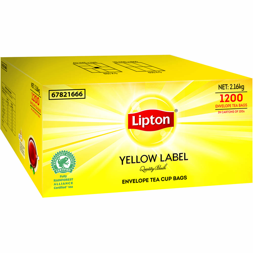 Image for LIPTON YELLOW LABEL ENVELOPE TEA BAGS CARTON 1200 from MOE Office Products Depot Mackay & Whitsundays