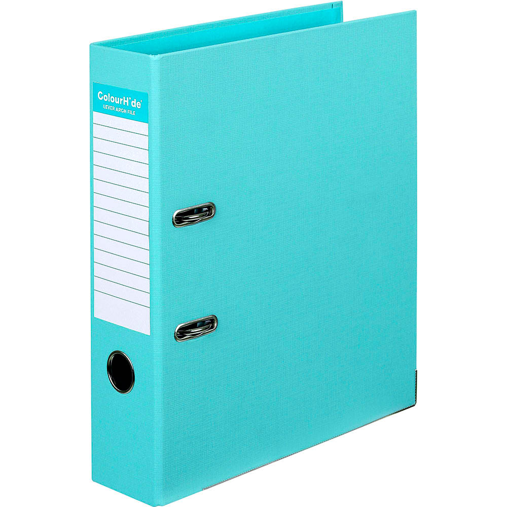 Image for COLOURHIDE LEVER ARCH FILE PE A4 AQUA from O'Donnells Office Products Depot