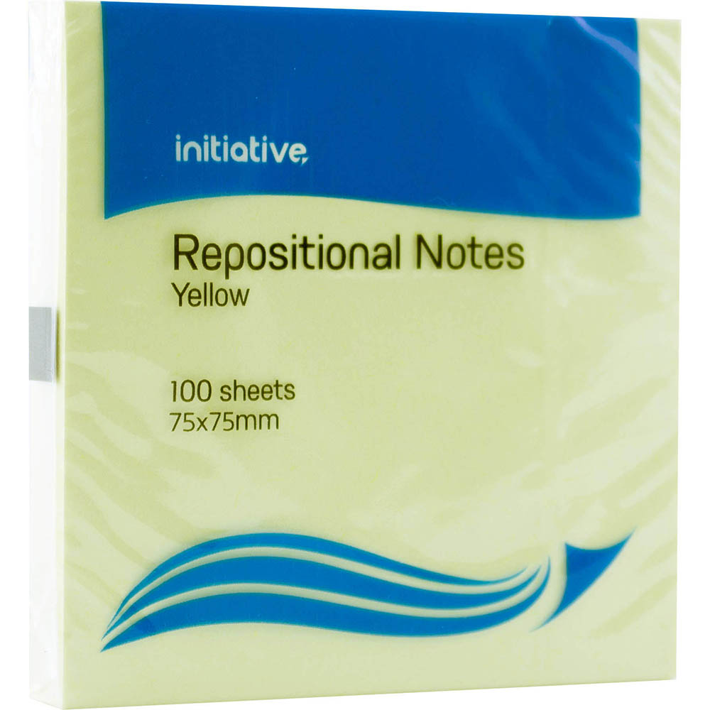 Image for INITIATIVE REPOSITIONAL NOTES 75 X 75MM YELLOW PACK 12 from Total Supplies Pty Ltd