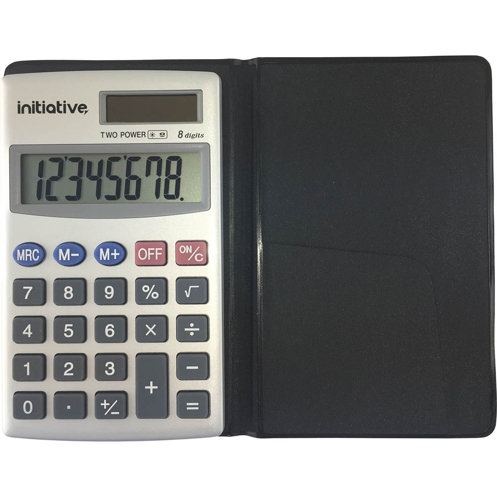 Image for INITIATIVE POCKET CALCULATOR 8 DIGIT DUAL POWERED GREY from Total Supplies Pty Ltd