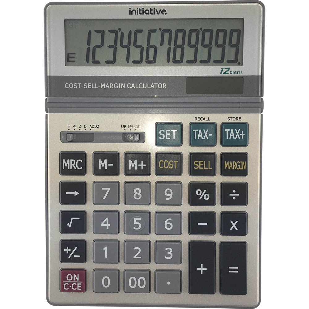 Image for INITIATIVE DESKTOP CALCULATOR 12 DIGIT DUAL POWERED LARGE GREY from Office Products Depot Gold Coast