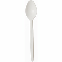 writer breakroom disposable plastic teaspoon white pack 100