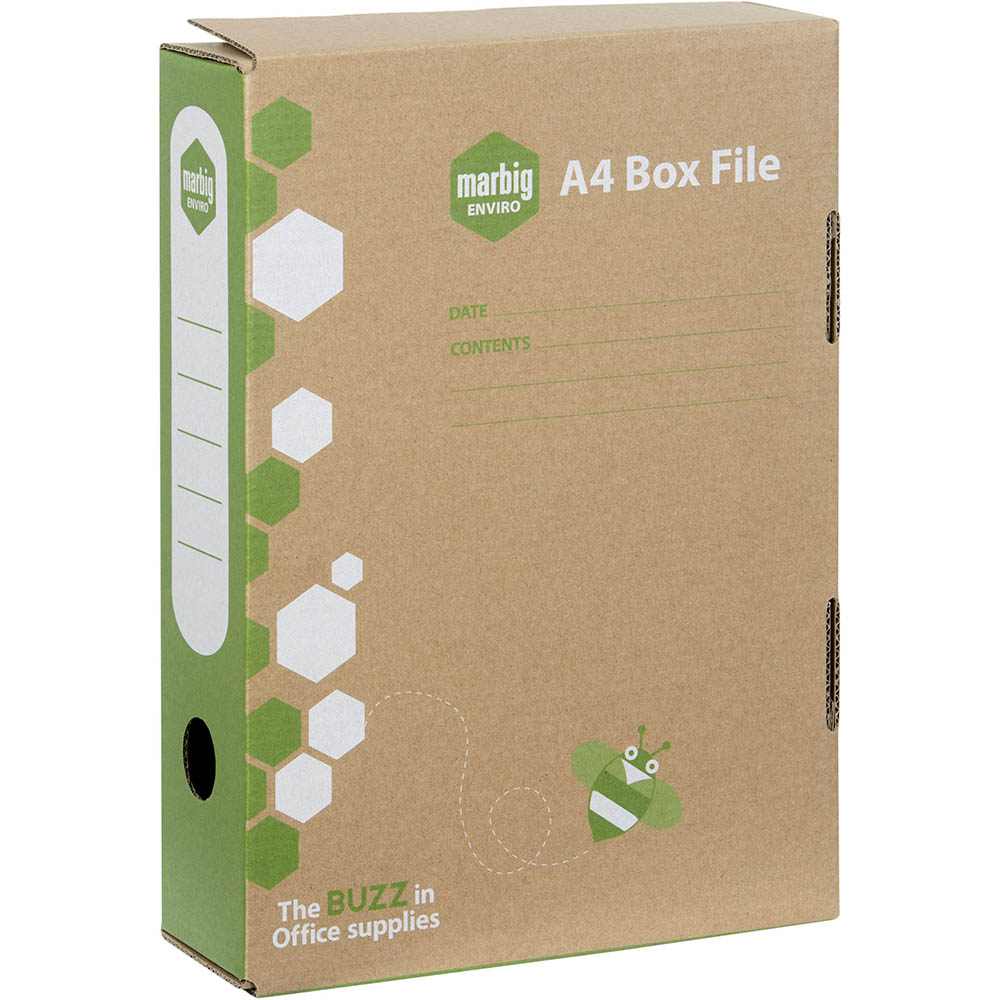 Image for MARBIG ENVIRO BOX FILE SPRING FITTING 80MM A4 80MM KRAFT from Albany Office Products Depot