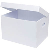 marbig plastic archive box 410 x 310 x 260mm white