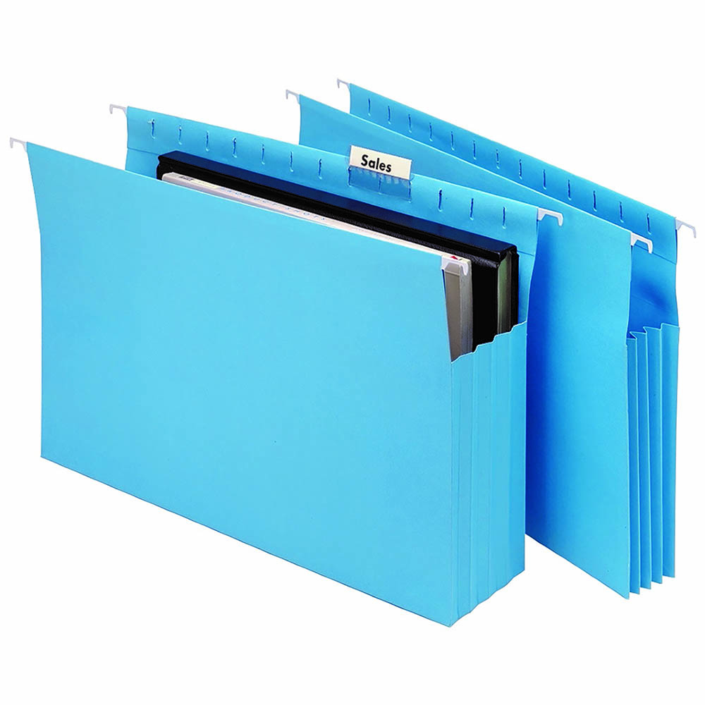 Image for MARBIG EXPANDING SUSPENSION FILES FOOLSCAP BLUE BOX 20 from Office Products Depot
