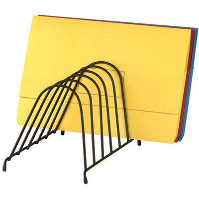 Image for MARBIG STEP FILE WIRE ORGANISER RACK 6 SLOT ANGLED BLACK from MOE Office Products Depot Mackay & Whitsundays