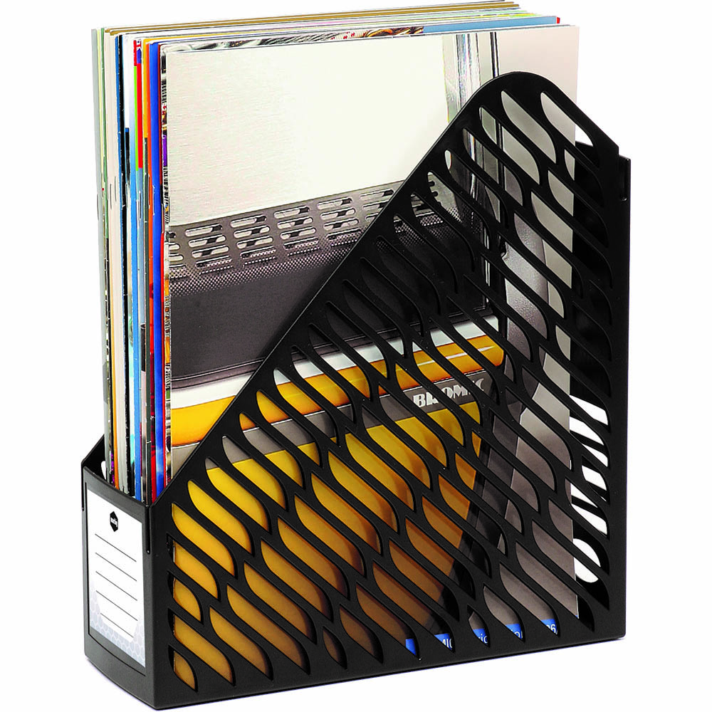 Image for MARBIG MAGAZINE RACK BLACK PACK 2 from MOE Office Products Depot Mackay & Whitsundays