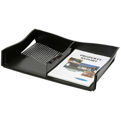 Image for MARBIG ENVIRO DOCUMENT TRAY WITH DIVIDER A3 BLACK from Office Products Depot Gold Coast