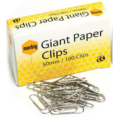 Image for MARBIG PAPER CLIP GIANT 50MM BOX 100 from Office Business Office Products Depot
