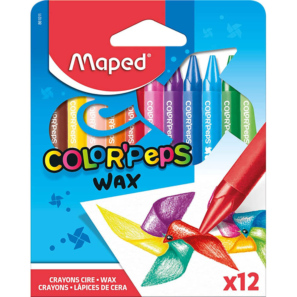 Image for MAPED WAX CRAYONS ASSORTED PACK 12 from MOE Office Products Depot Mackay & Whitsundays