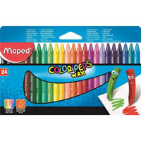 maped wax crayons assorted pack 24