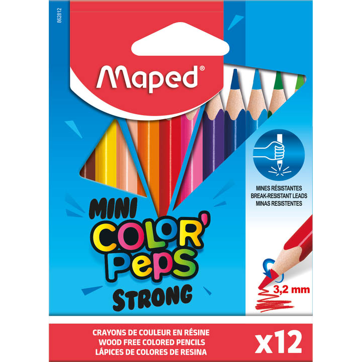 Image for MAPED COLOR PEPS STRONG COLOUR PENCILS MINI PACK 12 from MOE Office Products Depot Mackay & Whitsundays