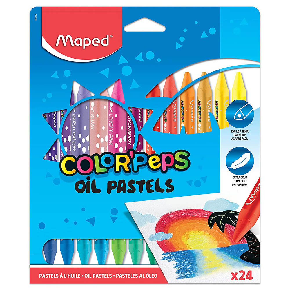 Image for MAPED COLOR PEPS OIL PASTEL ASSORTED PACK 24 from Total Supplies Pty Ltd