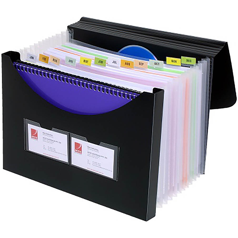 Image for MARBIG EXPANDING FILE WITH STORAGE BOX A4 BLACK from Total Supplies Pty Ltd