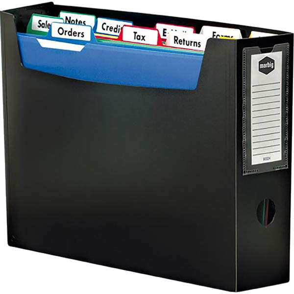 Image for MARBIG PORTABLE ORGANISER FILE WITH TABS A4 BLACK from O'Donnells Office Products Depot