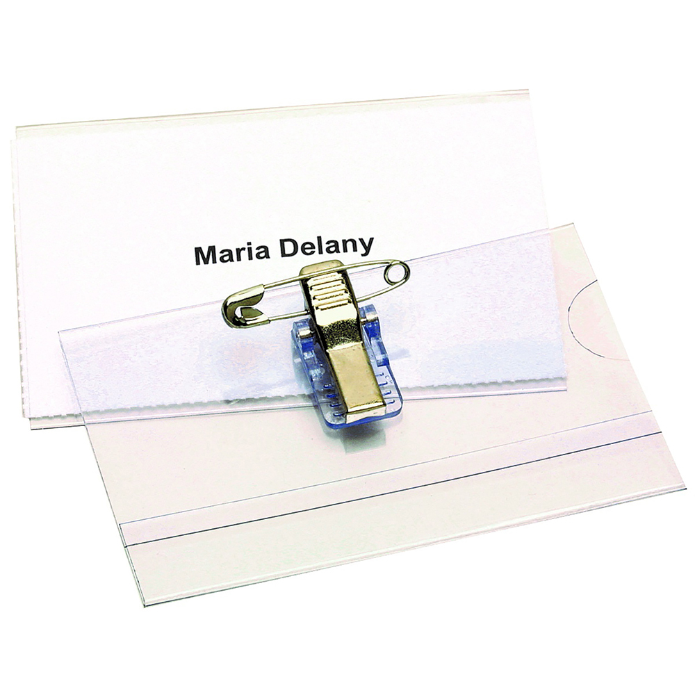 Image for REXEL ID CONVENTION CARD HOLDER PIN AND CLIP PACK 50 from Total Supplies Pty Ltd