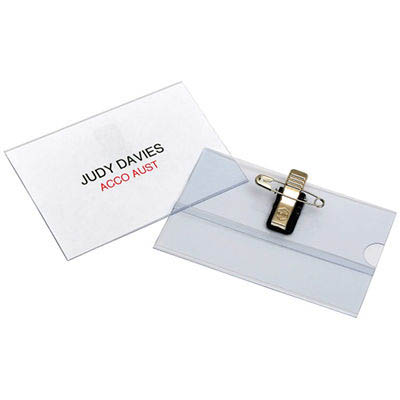 Image for REXEL ID RECYCLED CONVENTION CARD HOLDER PIN PACK 50 from Total Supplies Pty Ltd