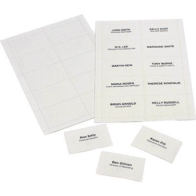 Image for REXEL ID CONVENTION BADGE INSERT CARDS WHITE PACK 250 from Barkers Rubber Stamps & Office Products Depot